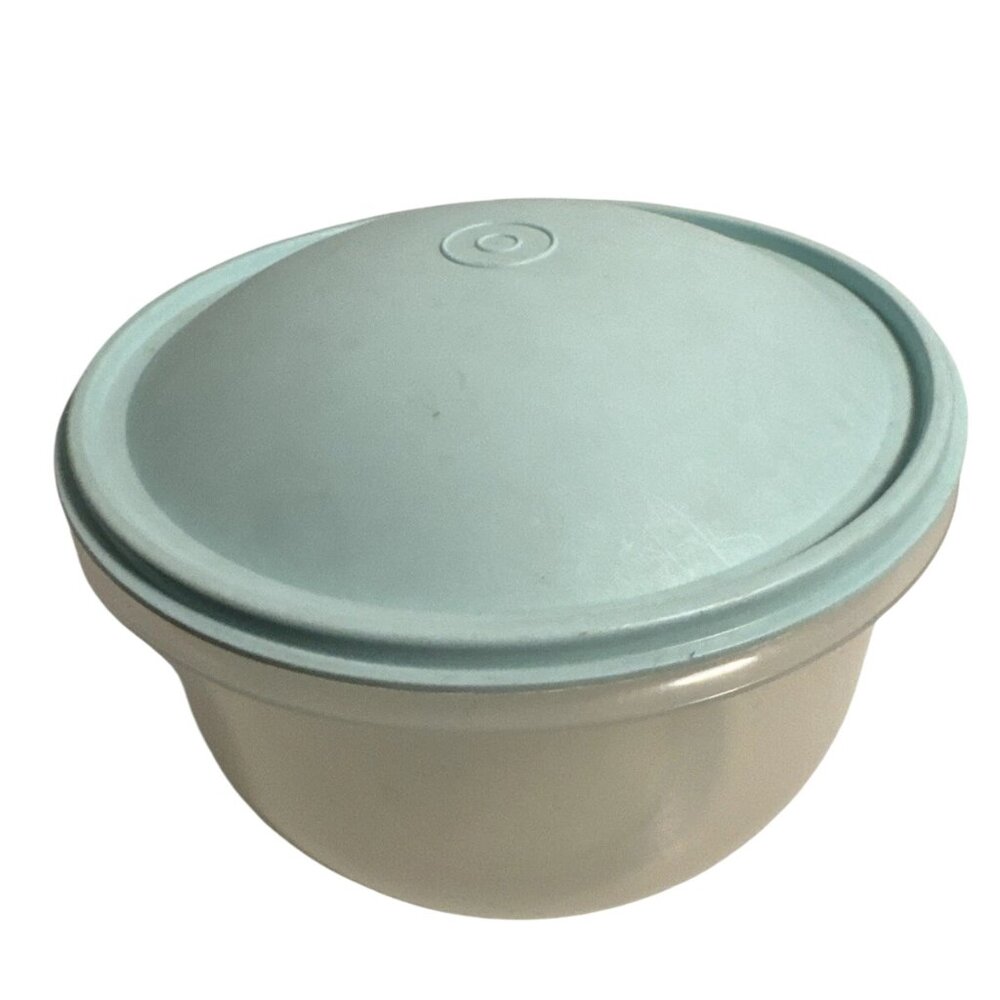 Tupperware Crisp It Lettuce Keeper Storage 1424 Clear Bowl Mint Lid